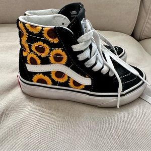 Little girls sunflower vans sk8-hi - size 11.5
